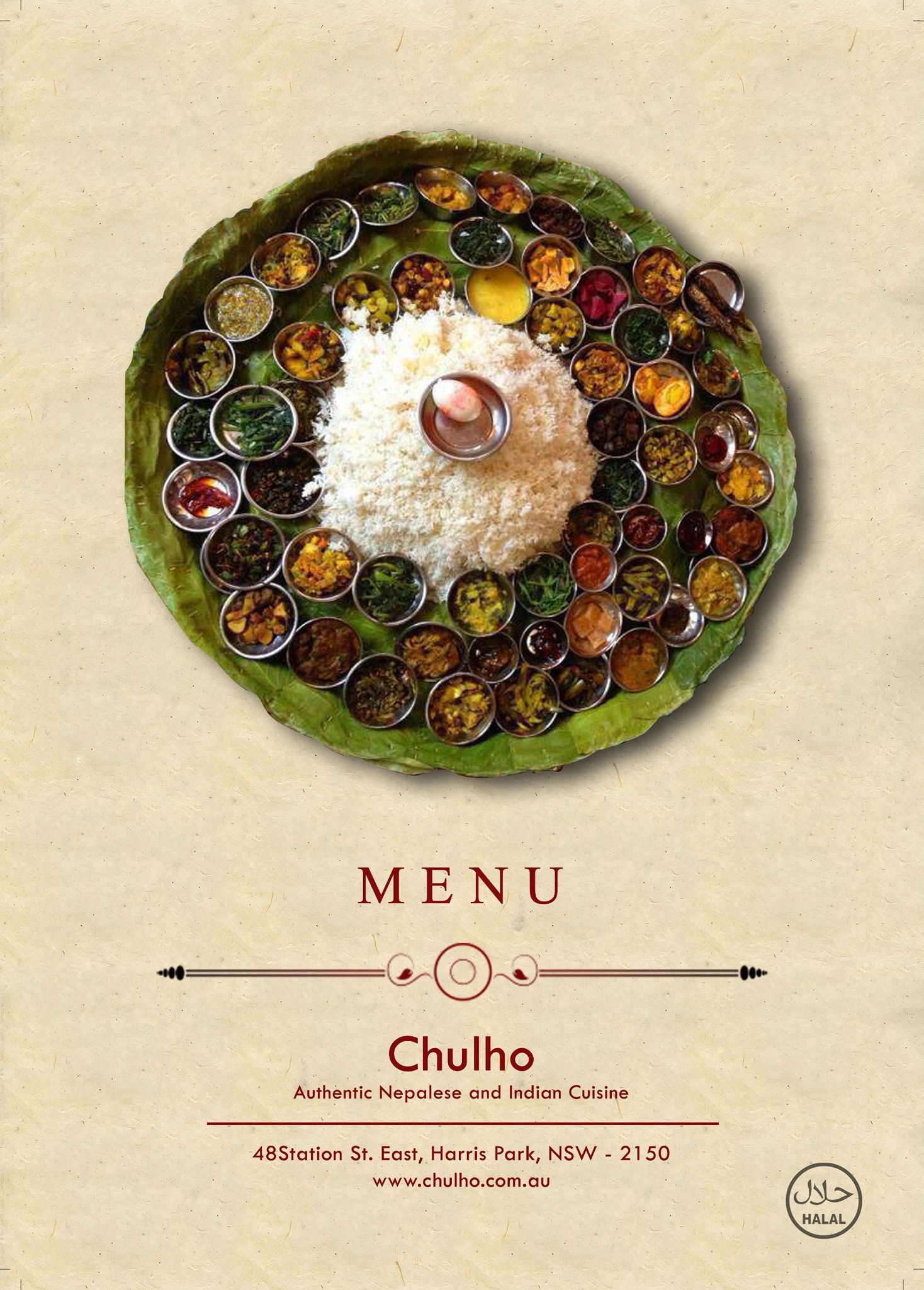 Chulho Menu Cover print design