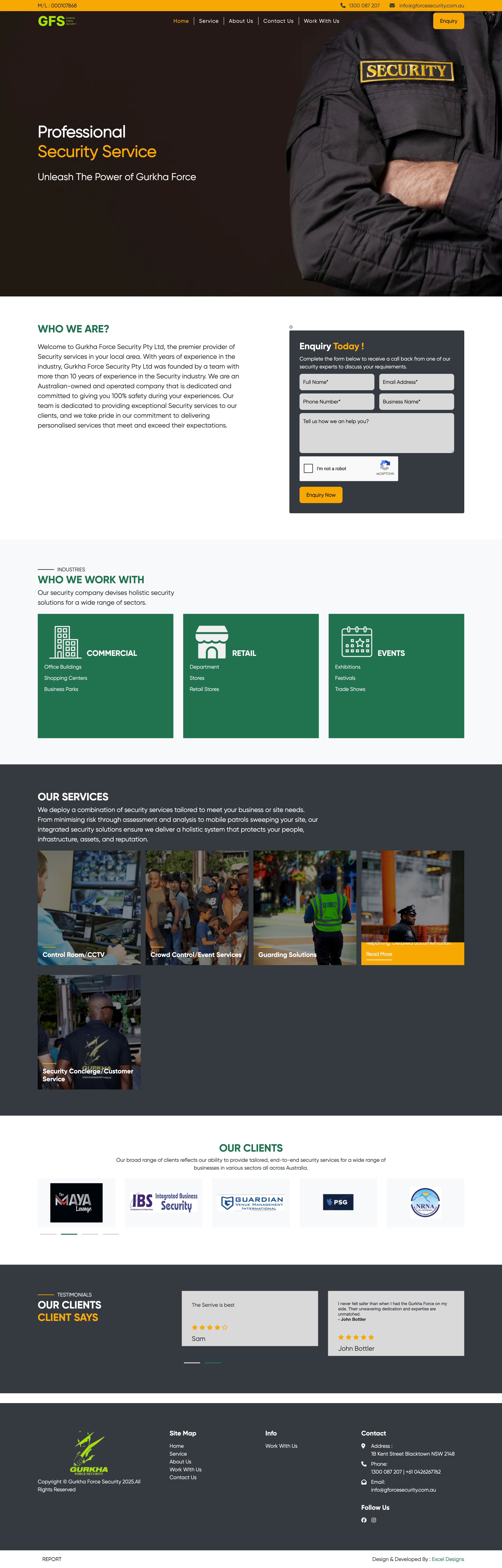 G Force Security WordPress website screenshot