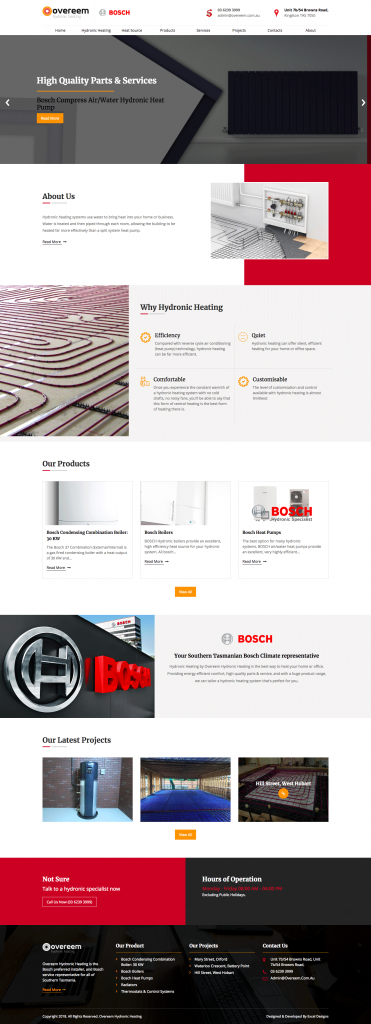 Overeem Heating Products WordPress website screenshot