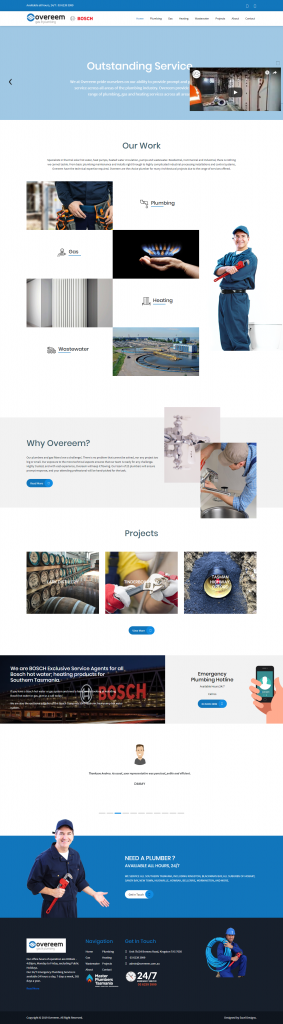 Overeem Plumbing Services WordPress website screenshot