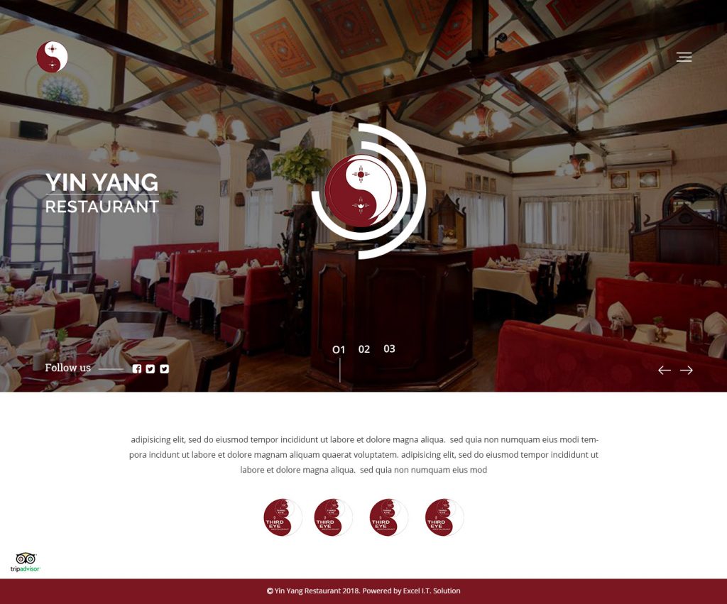 Yin Yang Restaurant WordPress website screenshot